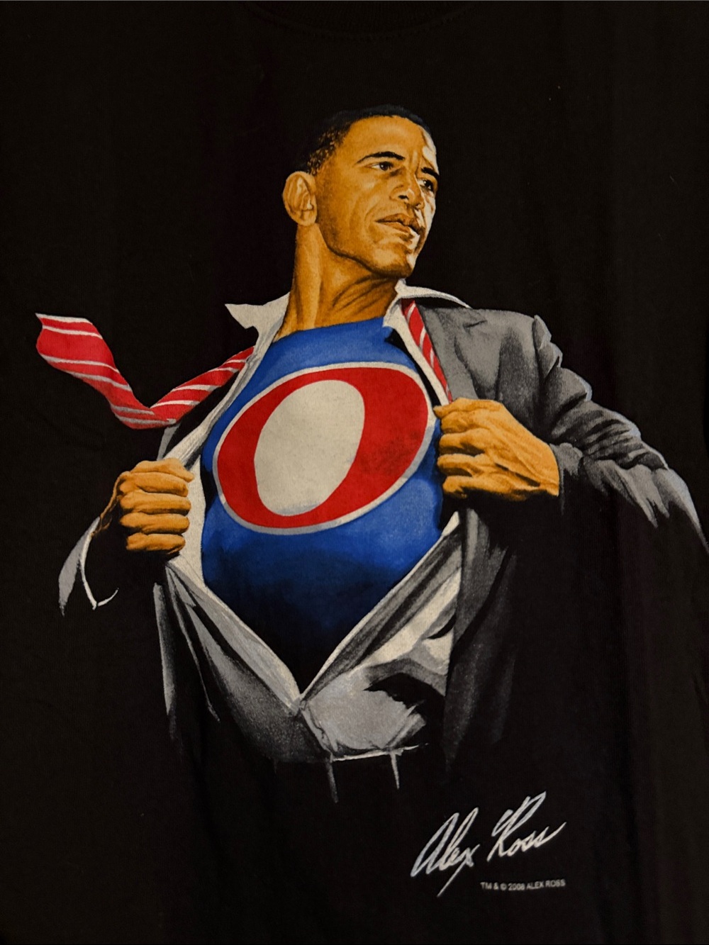 Vintage Y2K President Barack Obama Alex Ross , Raphitti  shirt / & Sticker